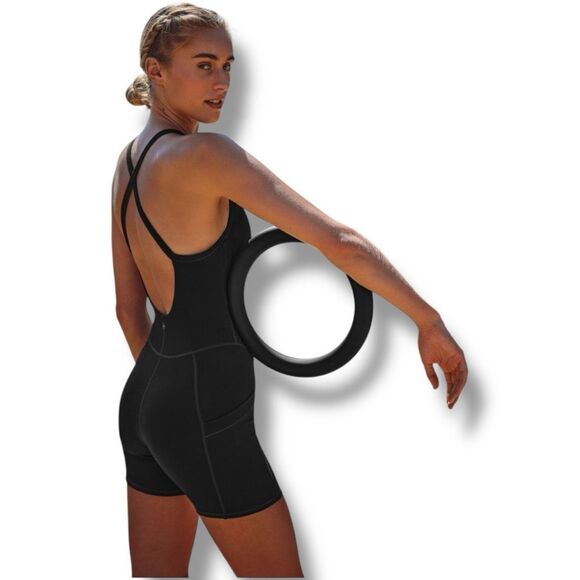 NWT - prAna Becksa Shortie Women’s Size Medium M Solid Black Romper - Picture 4 of 6